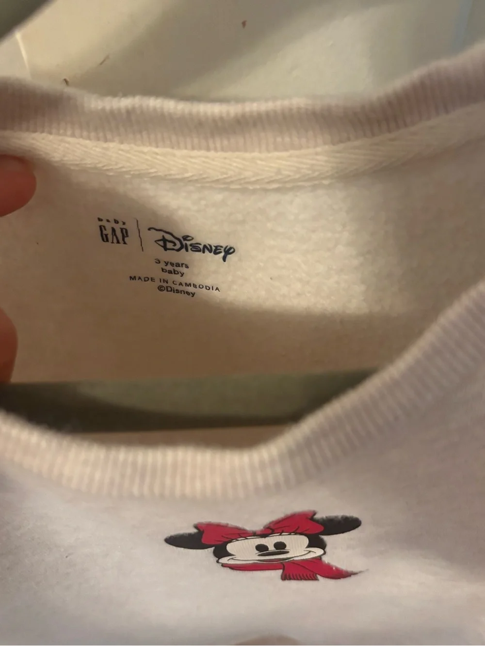 GAP Cream Pullover Dress with Minnie Mouse and Floral Skirt
